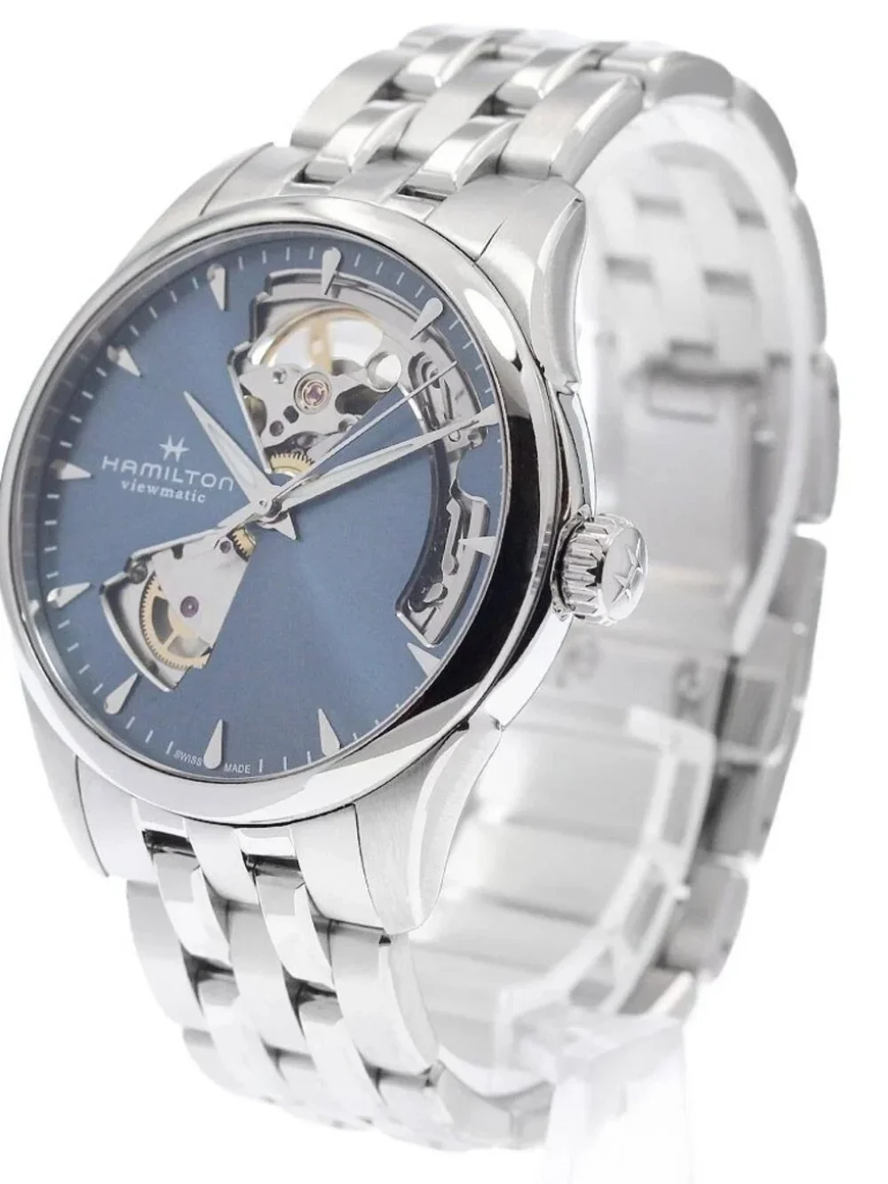HAMILTON Jazz master H322150 Open heart Blue Dial Automatic Boy's Watch_954709